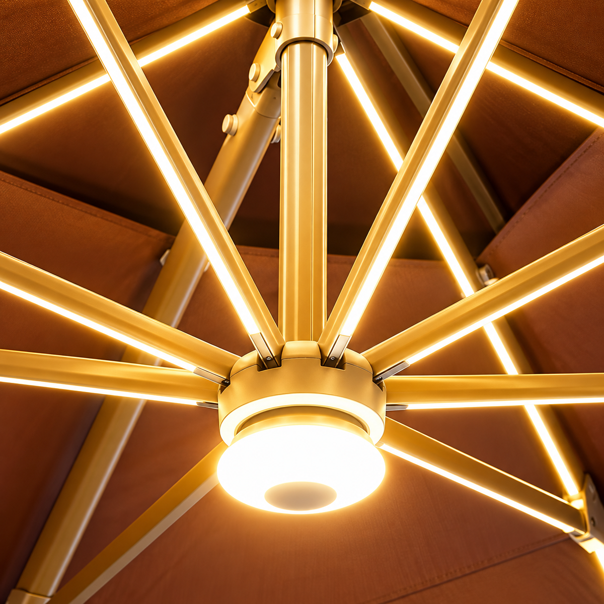 Solar LED Cantilever Patio Umbrella